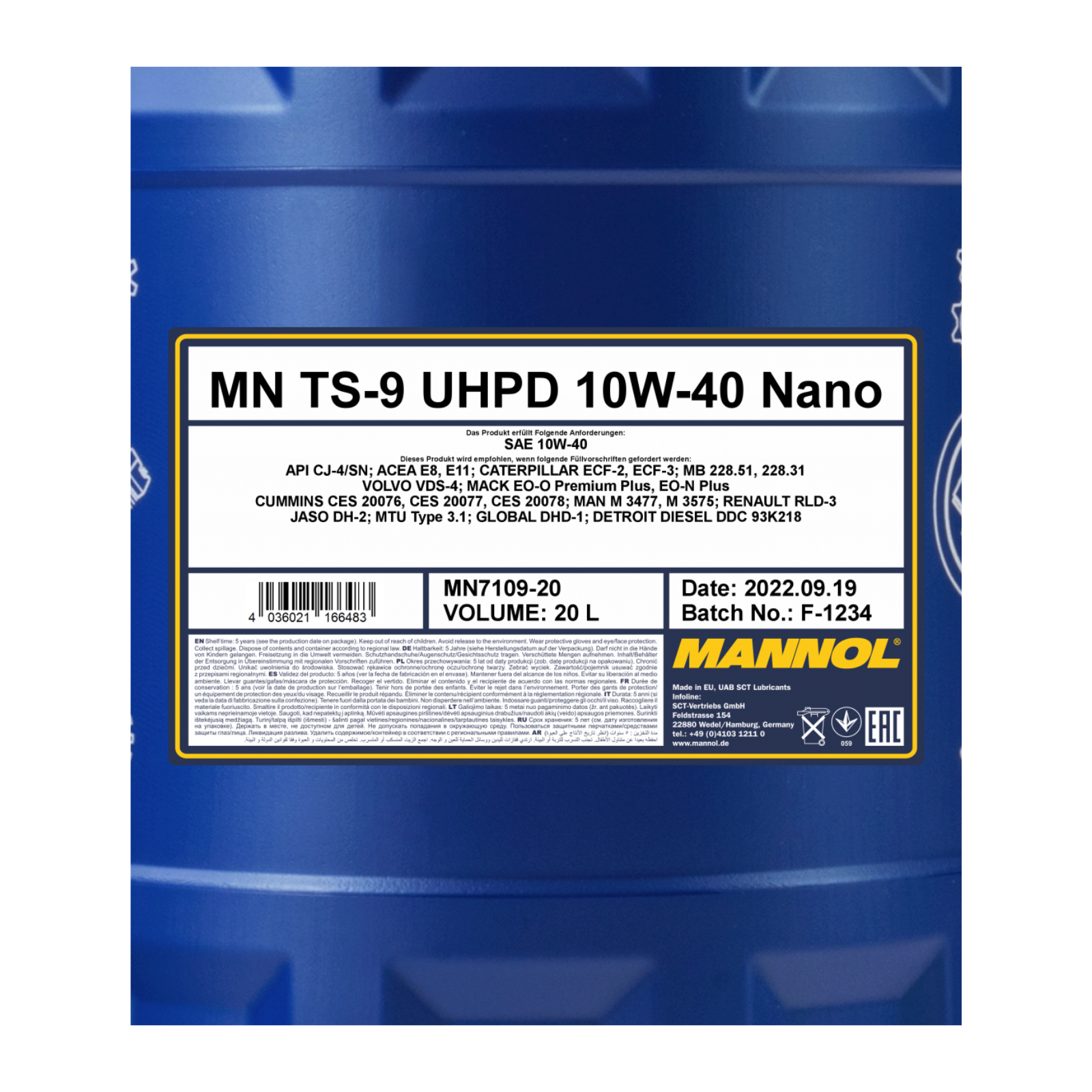 Mannol 7109 TS-9 UHPD 10W-40 Nano 20L