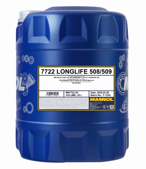 Mannol - 7722 Longlife 508/509 0W-20 20L Engine Oil