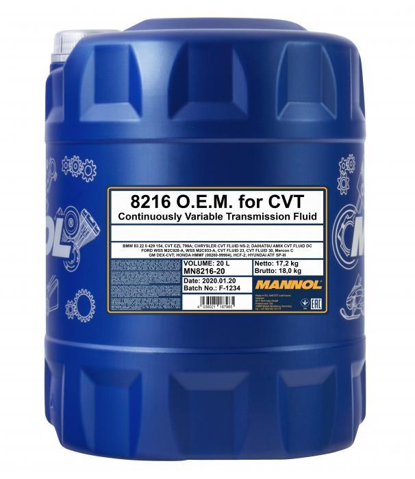 Mannol - 8216 ATF for CVT Continuously Variable Transmission Fluid