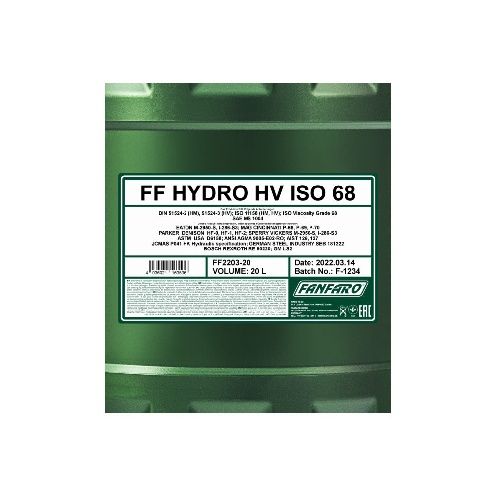 Fanfaro - 2203 Hydro HV 68,  ISO 68 20L