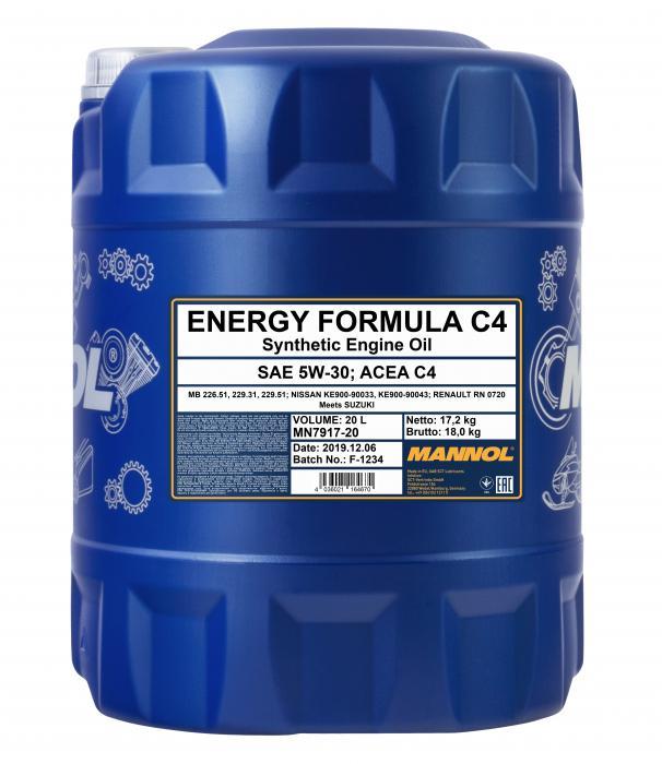 Mannol - 7917 Energy Formula C4 5W-30 20L Engine Oil