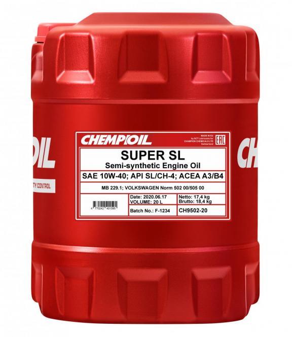 Chempioil Super SL 10W-40 API-SL/CH-4 Semi Synthetic 20L Engine Oil