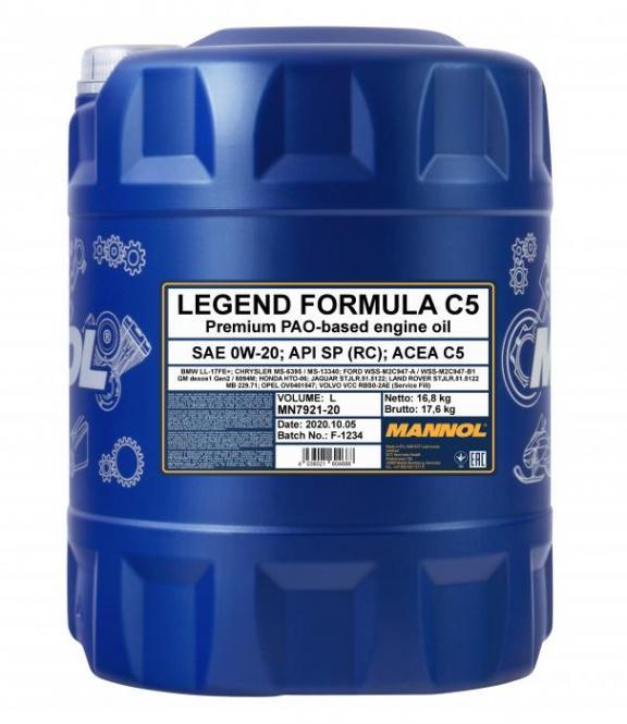 Mannol - 7921 Legend Formula C5 20L Engine Oil