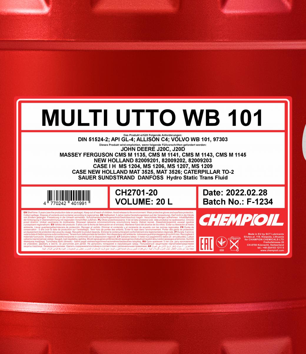 Chempioil 2701 Multi UTTO WB 101 20L