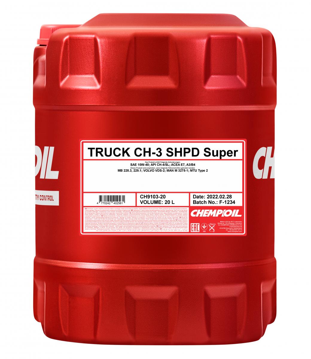Chempioil 9103 CH-3 Truck Super5 SHPD 10W-40 20L
