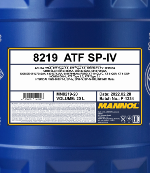 Mannol - 8219 ATF SP-IV 20L Automatic Transmission Fluid