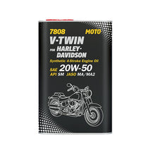 Load image into Gallery viewer, Mannol - 7808 V-TWIN for Harley Davidson 20W-50 1L Engine Oil Motorbike Oil 2-Stroke Engine Oil
