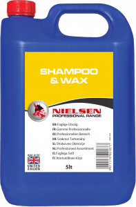 Nielsen High Foam and Wax Shampoo in a 5 litre blue container