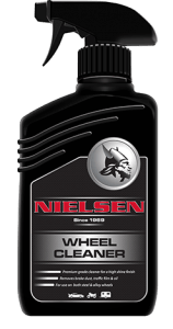 Nielsen Wheel Cleaner 500 millilitres in a black spray bottle