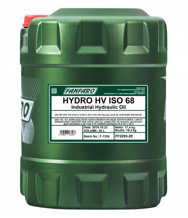 Fanfaro - 2203 Hydro HV 68,  ISO 68 20L