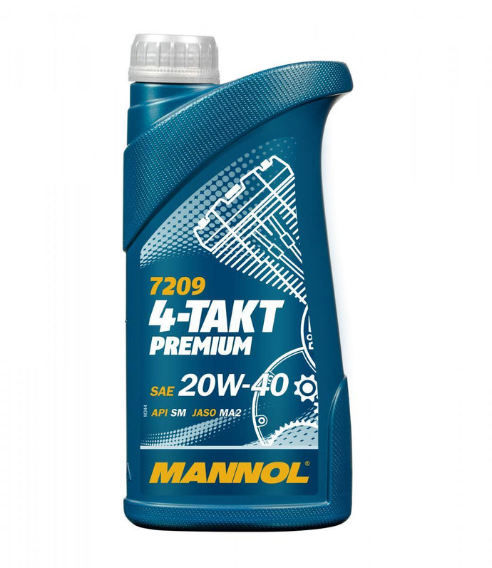 Mannol - 7209 4-Takt Premium 20W-40 1L Engine Oil Motorbike Oil 4-Stroke Engine Oil
